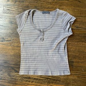 Brandy Melville Striped Short Sleeve Top